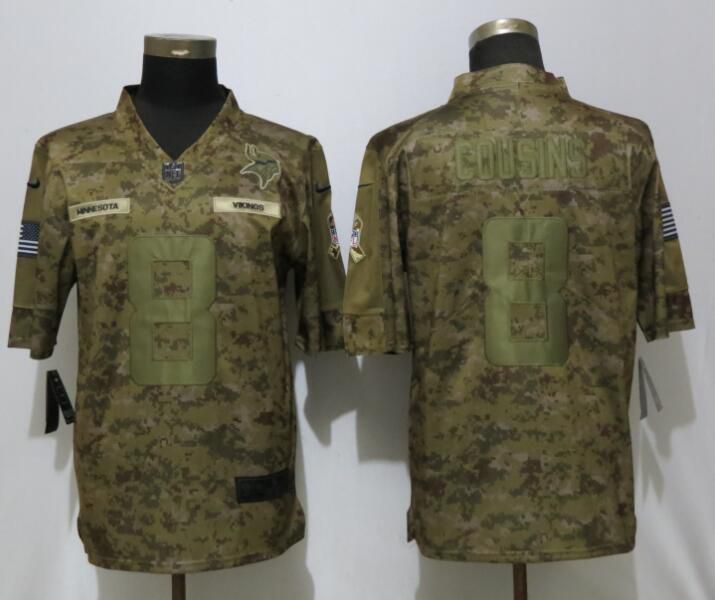 Men Minnesota Vikings #8 Cousins Nike Camo Salute to Service Limited NFL Jerseys